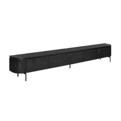 Evi Zwevend Tv meubel Zwart Mangohout 280cm