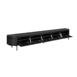 Evi Zwevend Tv meubel Zwart Mangohout 280cm