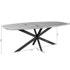 Ferry Eettafel Deens ovaal Naturel Eiken 180cm