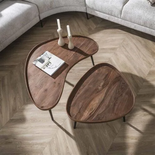 Giorgia Salontafel set van 2 organisch Acaciahout 103cm
