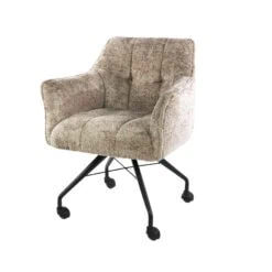 Kelly Eetkamerstoel met wieltjes Alura zand