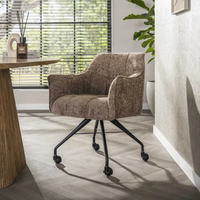 Kelly Eetkamerstoel met wieltjes Hoven champagne