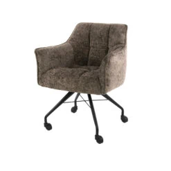 Kelly Eetkamerstoel met wieltjes Hoven taupe