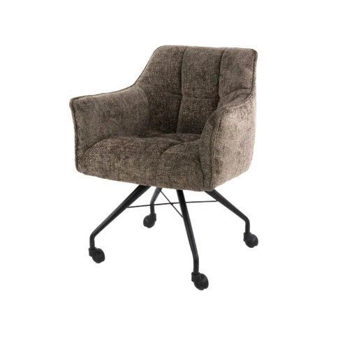 Kelly Eetkamerstoel met wieltjes Hoven taupe