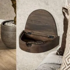 Leonardo Zwevend Nachtkastje Acaciahout 34cm