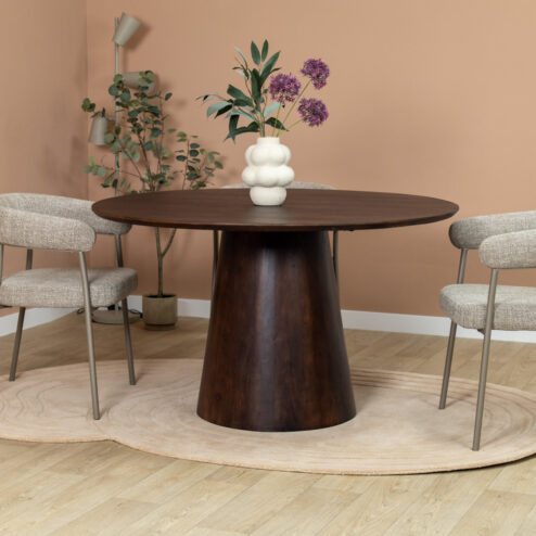 Linea Eettafel rond Espresso 130cm