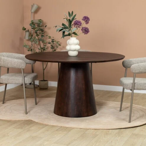 Linea Eettafel rond Espresso 130cm
