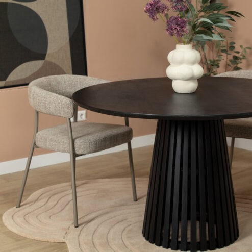 Linea Eettafel rond Zwart 120cm