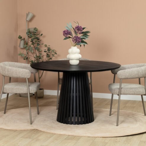 Linea Eettafel rond Zwart 120cm