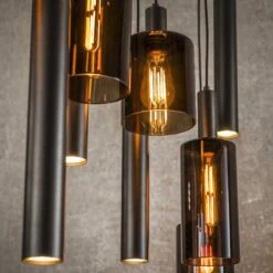 Luca 9-lichts Hanglamp Bruin