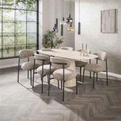 Matteo Eettafel Deens ovaal Travertin 180cm