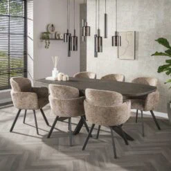 Matthijs Eetkamerstoel draaibaar Hoven champagne