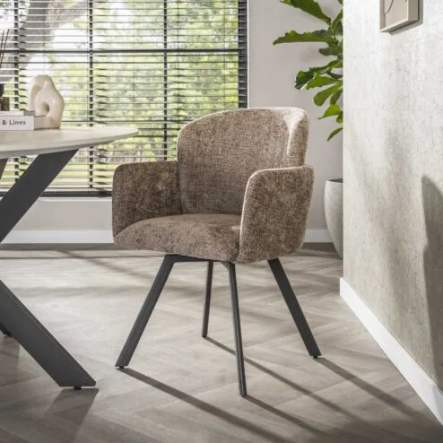 Matthijs Eetkamerstoel draaibaar Hoven champagne