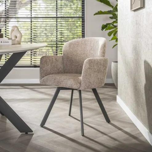 Matthijs Eetkamerstoel draaibaar Hoven zand