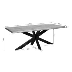 Morada Eettafel boomstam Warm Mangohout 160cm