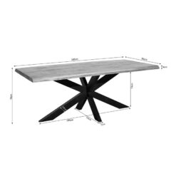Morada Eettafel boomstam Warm Mangohout 180cm