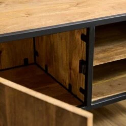 Morada tv meubel industrieel Warm mangohout 100cm (1)
