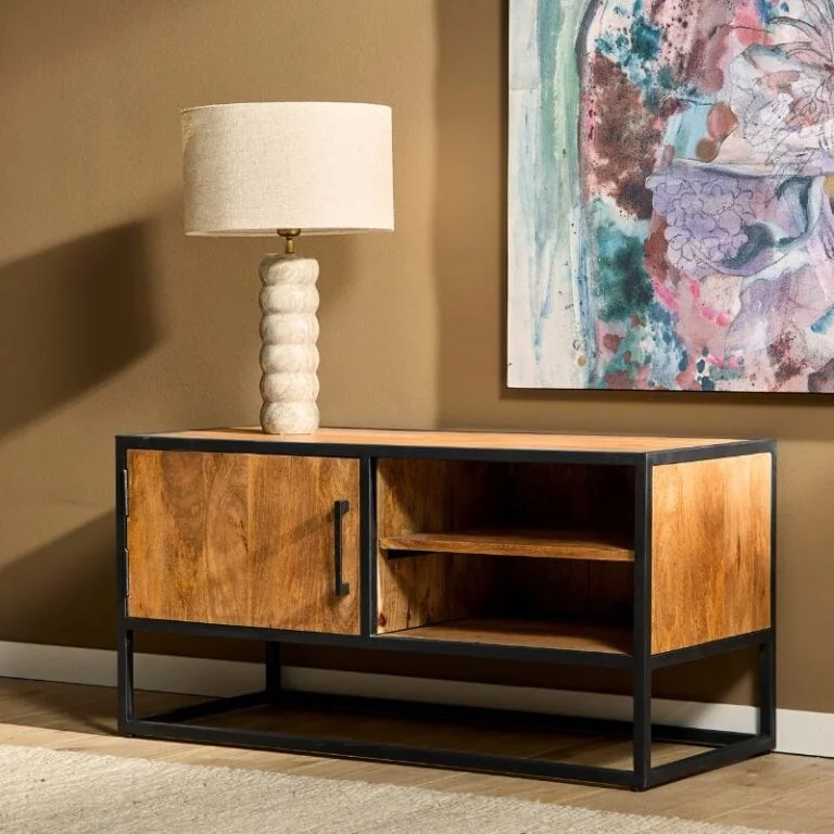 Morada tv meubel industrieel Warm mangohout 100cm
