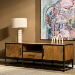 Morada tv meubel industrieel Warm mangohout 145cm