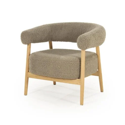 Mysa Fauteuil Taupe Hout