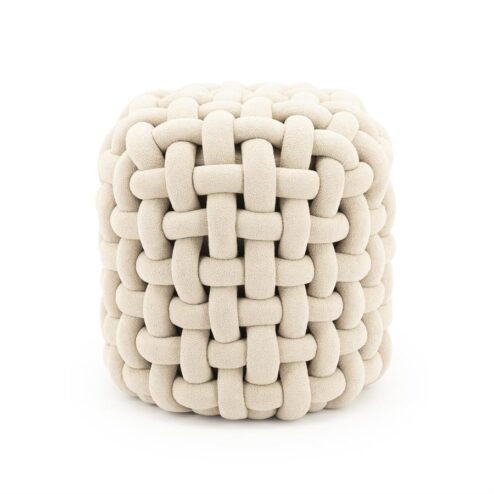 Poofie Poef Beige stof 44cm