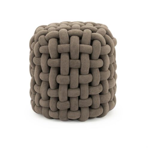 Poofie Poef Bruin stof 44cm