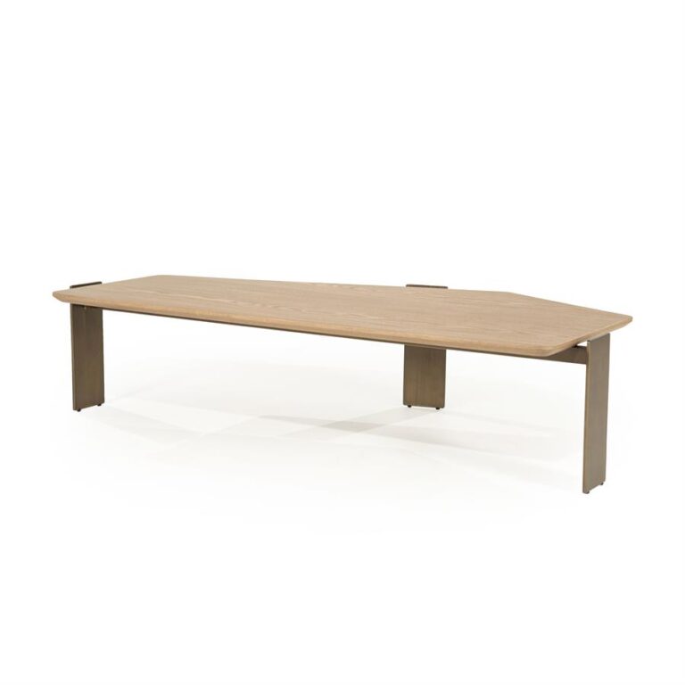 Tribesigns Salontafel van hout, 150 cm lang achter de bank met verticale lattenbodempoten voor ingang, hal, ingang, woonkamer (akoestische koffie