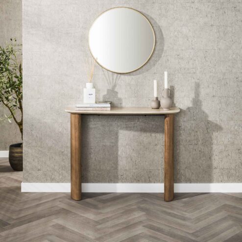 Strato Sidetable/Kaptafel Keramiek travertin 100cm