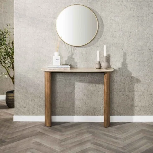 Strato Sidetable/Kaptafel Keramiek travertin 100cm