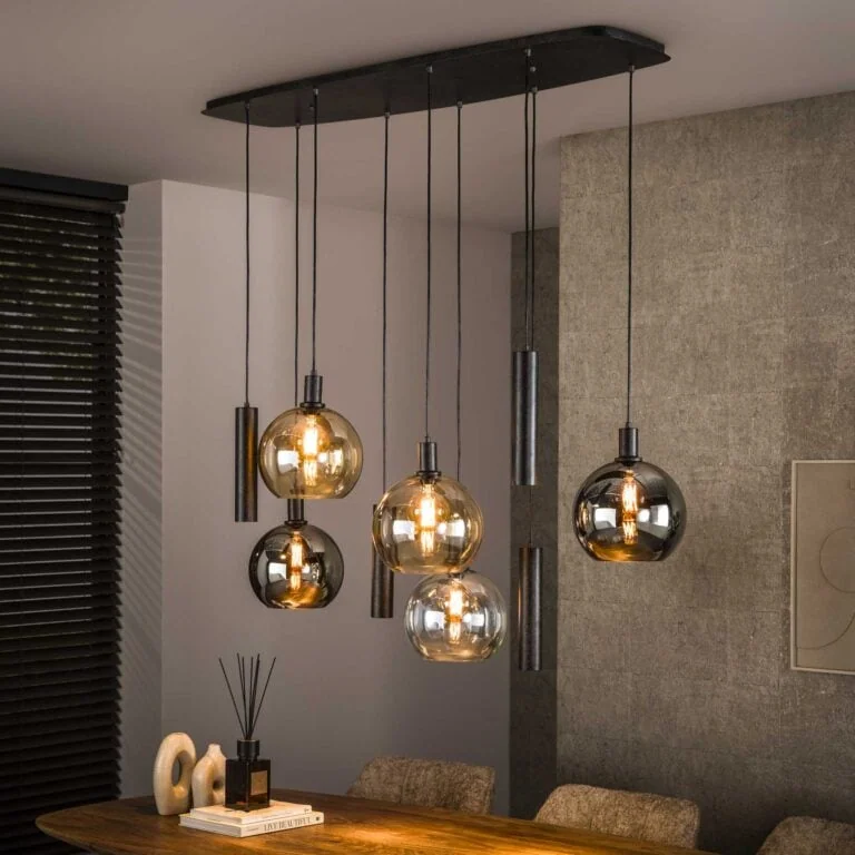 Tessio 9-lichts Hanglamp Multikleur glas