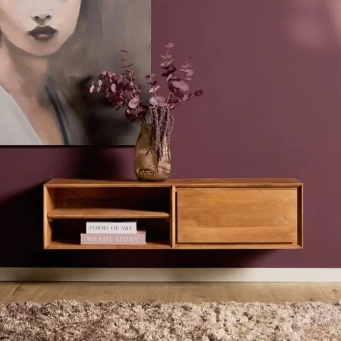 Tony Zwevend Tv meubel Naturel Mangohout 120 cm