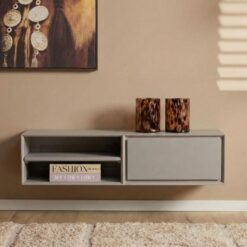 Tony Zwevend Tv meubel Taupe Mangohout 120 cm (10)