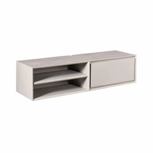 Tony Zwevend Tv meubel Taupe Mangohout 120 cm