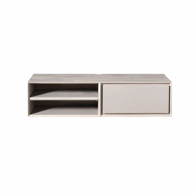 Tony Zwevend Tv meubel Taupe Mangohout 120 cm