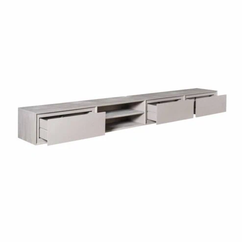 Tony Zwevend Tv meubel Taupe Mangohout 200 cm
