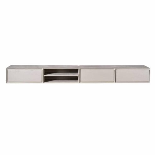 Tony Zwevend Tv meubel Taupe Mangohout 200 cm
