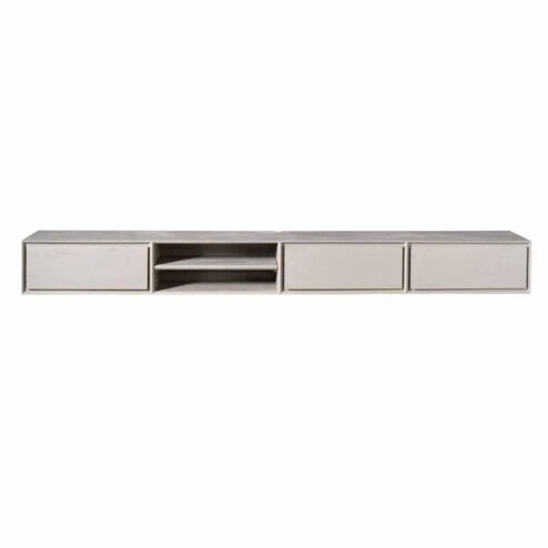 Tony Zwevend Tv meubel Taupe Mangohout 200 cm