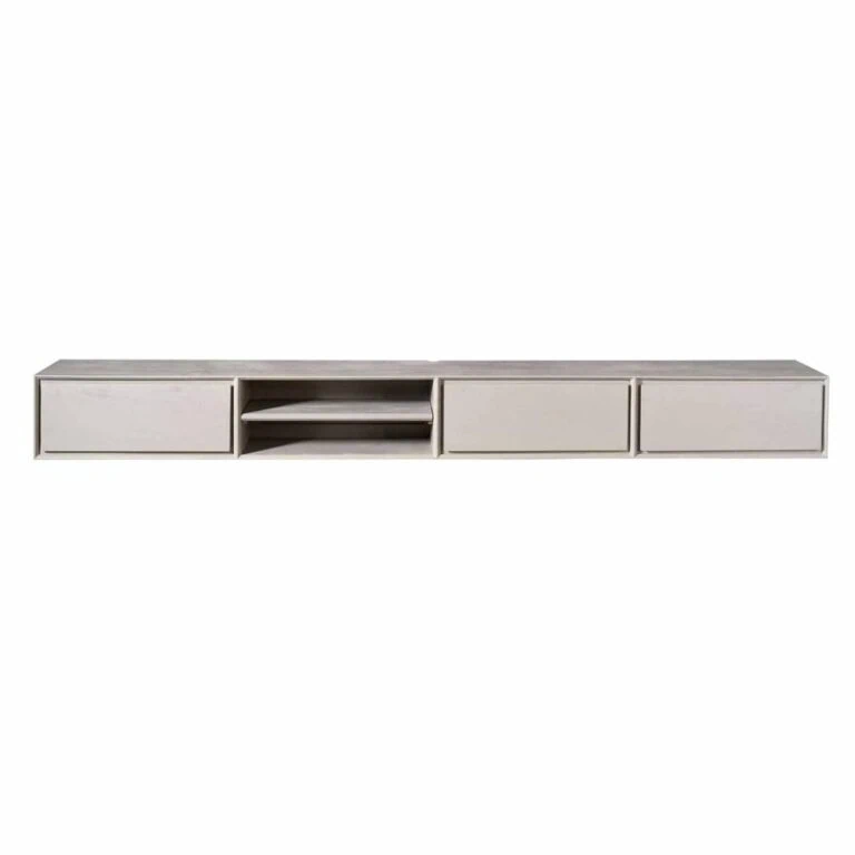 Tony Zwevend Tv meubel Taupe Mangohout 200 cm