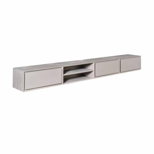 Tony Zwevend Tv meubel Taupe Mangohout 240 cm
