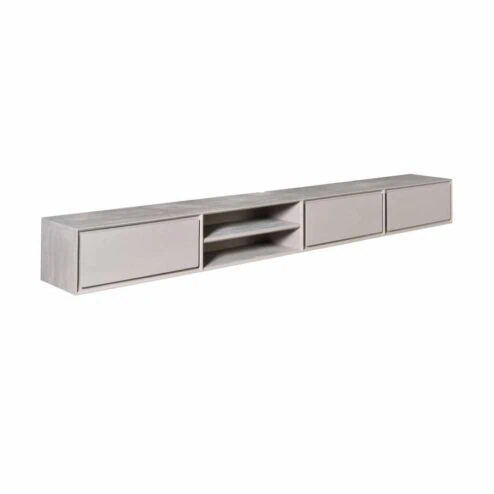 Tony Zwevend Tv meubel Taupe Mangohout 240 cm