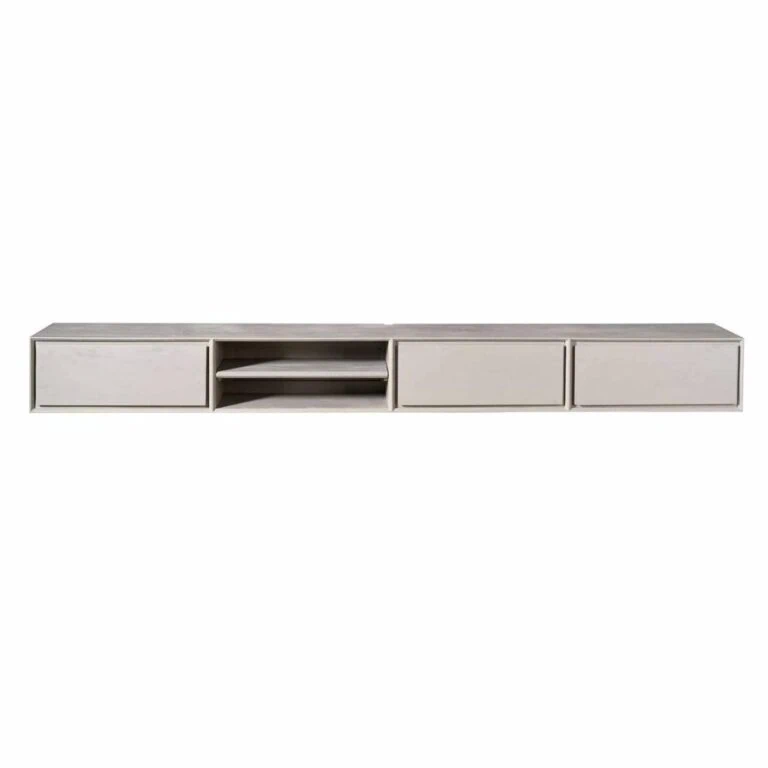 Tony Zwevend Tv meubel Taupe Mangohout 240 cm