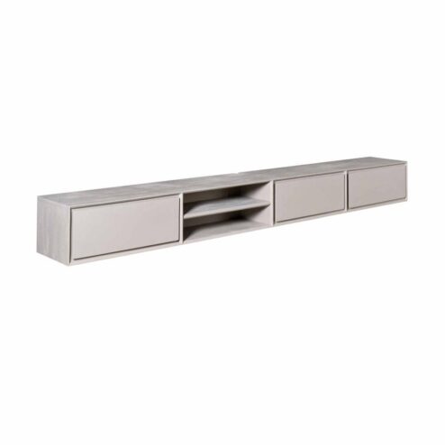 Tony Zwevend Tv meubel Taupe Mangohout 280 cm