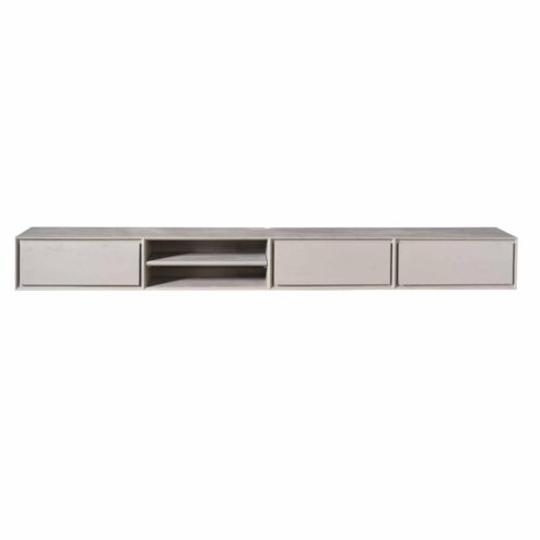 Tony Zwevend Tv meubel Taupe Mangohout 280 cm