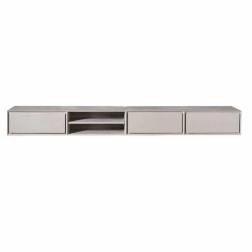 Tony Zwevend Tv meubel Taupe Mangohout 280 cm