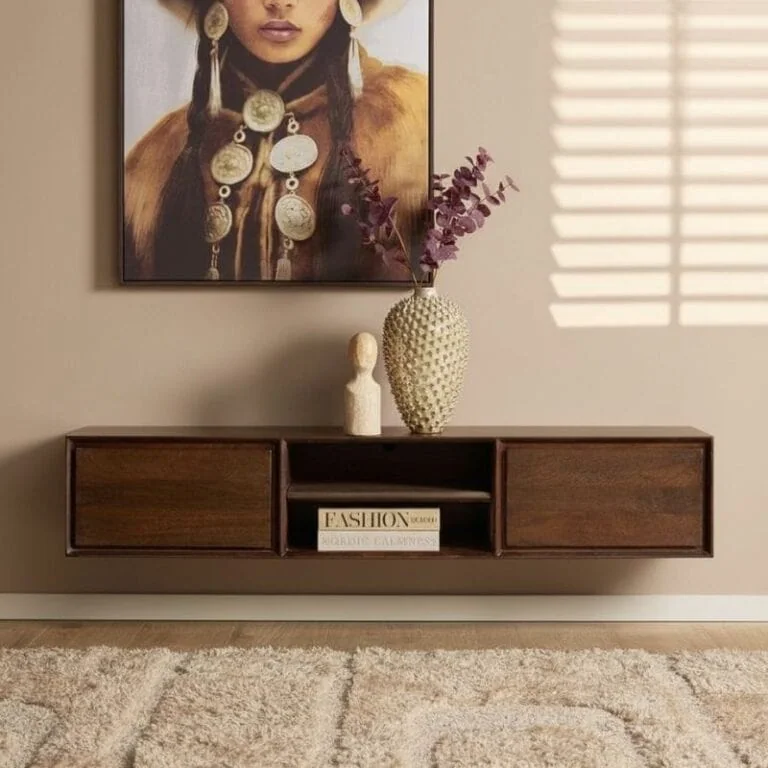 Tony Zwevend Tv meubel Walnoot Mangohout 160 cm (1)