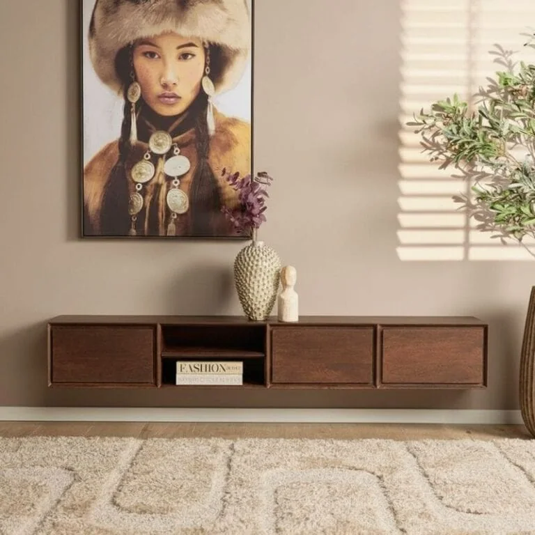 Tony Zwevend Tv meubel Walnoot Mangohout 200 cm