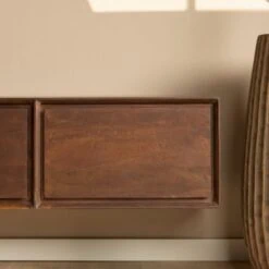 Tony Zwevend Tv meubel Walnoot Mangohout 200 cm (2)