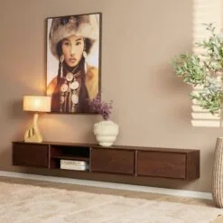 Tony Zwevend Tv meubel Walnoot Mangohout 240 cm (1)