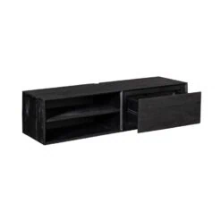 Tony Zwevend Tv meubel Zwart Mangohout 120 cm