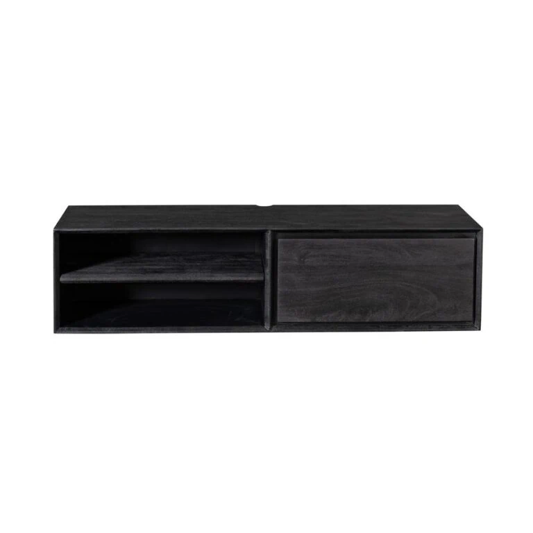 Tony Zwevend Tv meubel Zwart Mangohout 120 cm